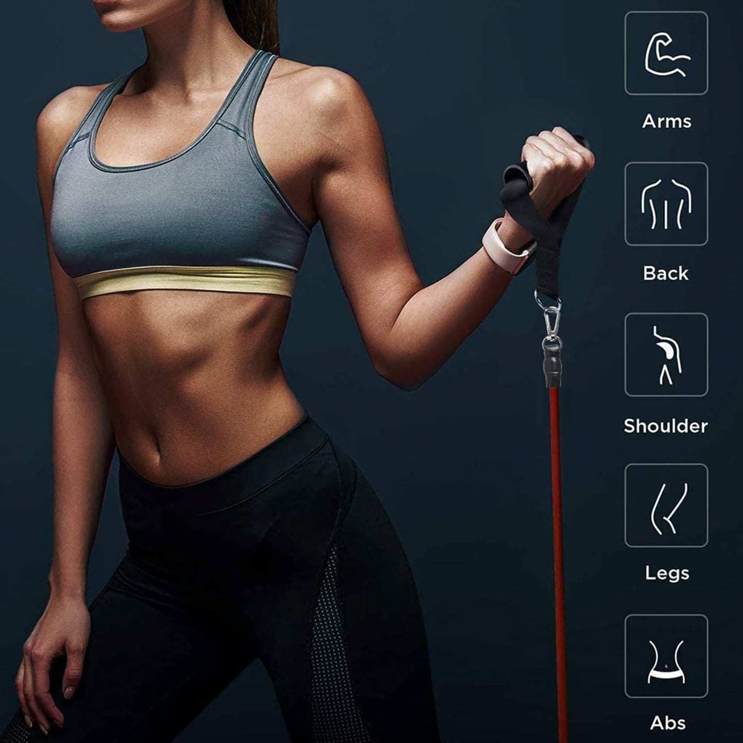 Premium Edition-Professional Toning Exercise and Workout Resistance Bands - Training Tube Stackable Up To 110 Lbs for Indoor and Outdoor Sports, Exercises Fitness