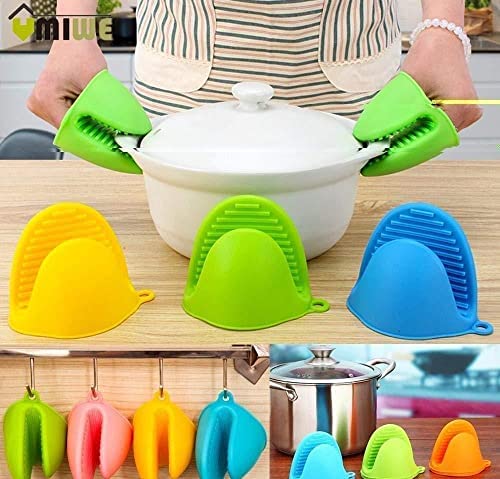 Silicone Pot Holders Heat Resistant, Oven Mitts Gloves Cooking Pinch Grips Glove Hand Clip