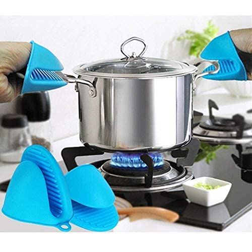Silicone Pot Holders Heat Resistant, Oven Mitts Gloves Cooking Pinch Grips Glove Hand Clip